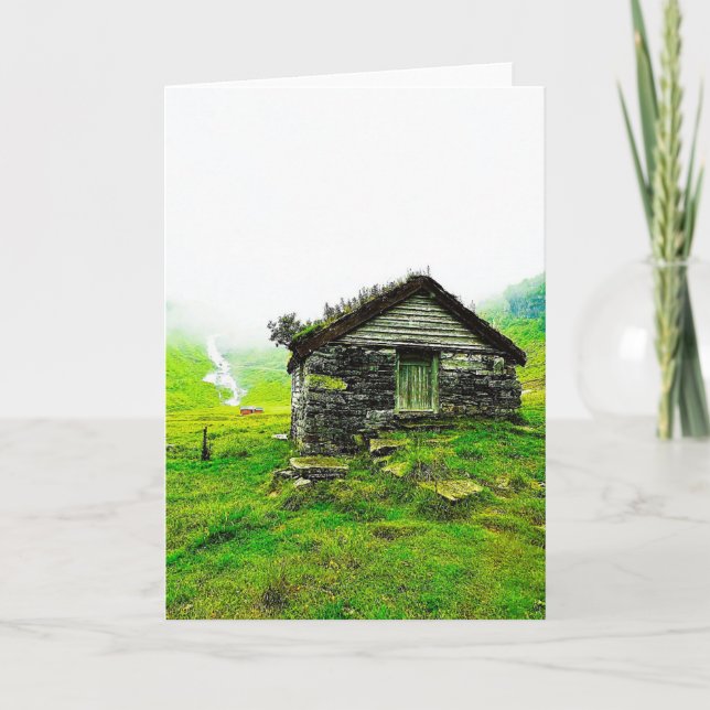 Aurland, Norwegen Alte Hütte Einladung (Vorderseite)