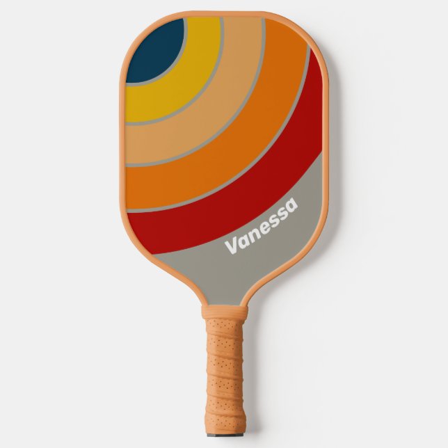 Aurora Arcade Circle Stripe with Name Pickleball Schläger (Vorderseite)