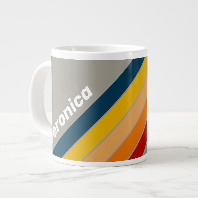 Aurora Arcade Striped with Name Jumbo-Tasse (Vorderseite Links)
