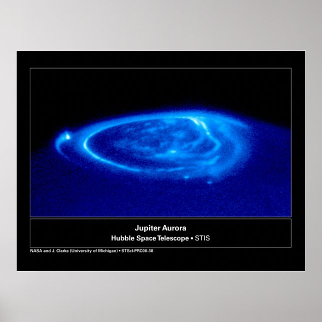 Aurora auf dem Jupiter Hubble Telescope Poster (Vorne)