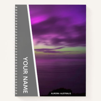 Aurora Australis Southern Lights Australia Grey Notizbuch