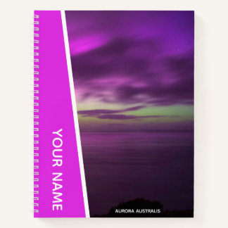Aurora Australis Southern Lights Australia Pink Notizbuch