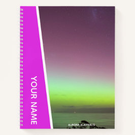 Aurora Australis Southern Lights Australien Pink Notizbuch