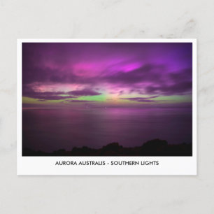 Aurora Australis - Südliche Lichter Nacht Sky Postkarte