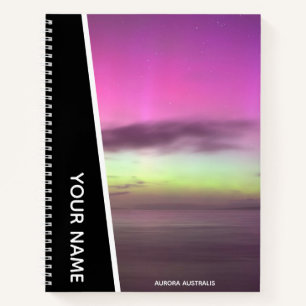 Aurora Australis - Südlichter Australien Schwarz Notizbuch