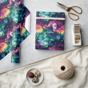 Aurora Borealis 3D Dreamscape: Ätherisches Design Geschenkpapier