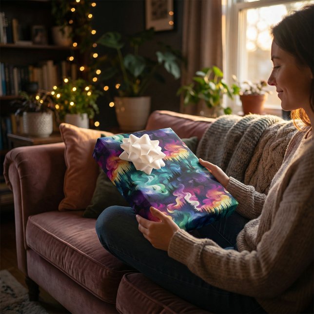 Aurora Borealis 3D Dreamscape: Ätherisches Design Geschenkpapier Set (Von Creator hochgeladen)