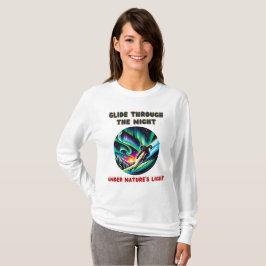 Aurora Borealis Abenteuer Skifahren T-Shirt