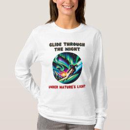 Aurora Borealis Abenteuer Skifahren T-Shirt