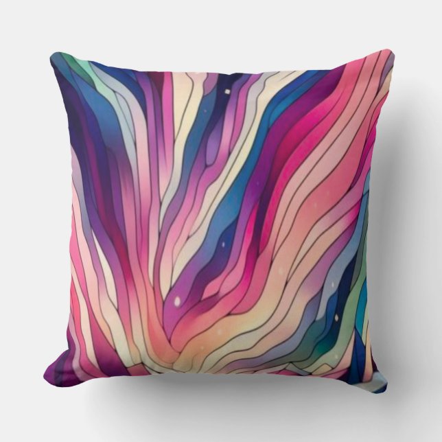 Aurora Borealis Abstrakt Throw Kissen (Vorderseite)
