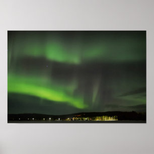 Aurora borealis am Himmel Poster