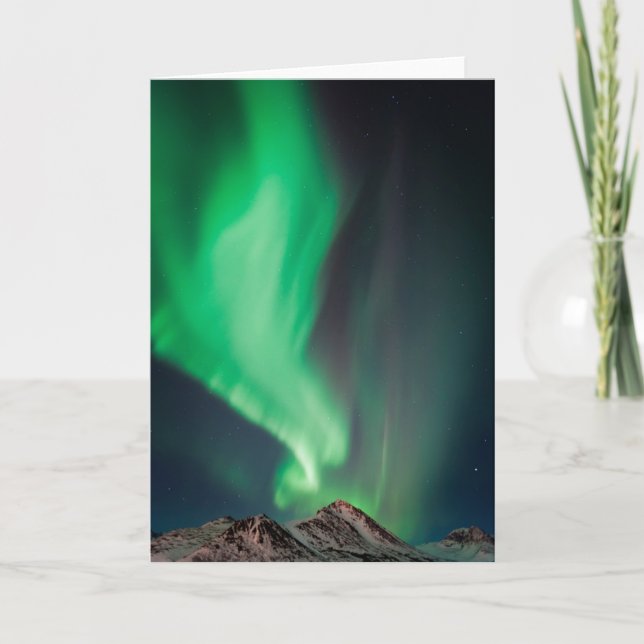 Aurora Borealis | Ankerplatz, Alaska Karte (Vorderseite)