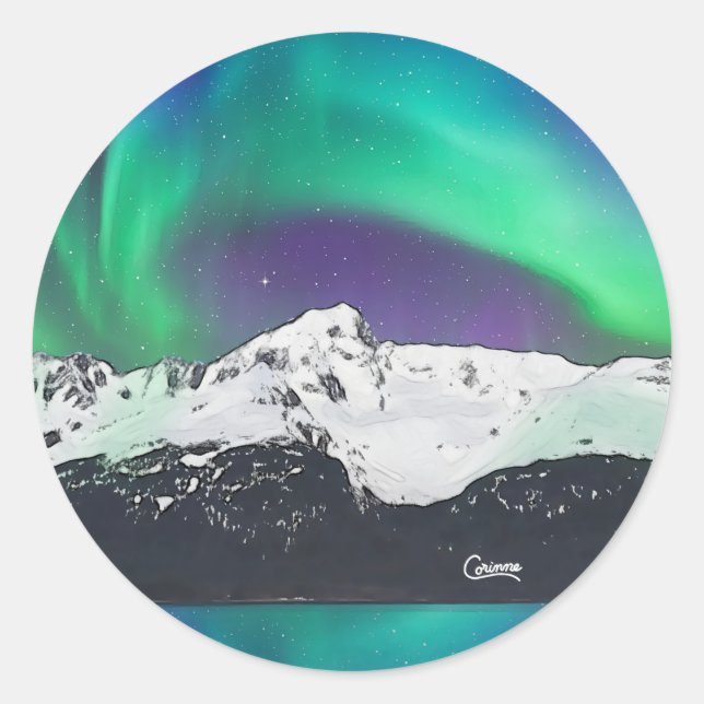 Aurora Borealis - Aufkleber für den Umschlag (Vorderseite)