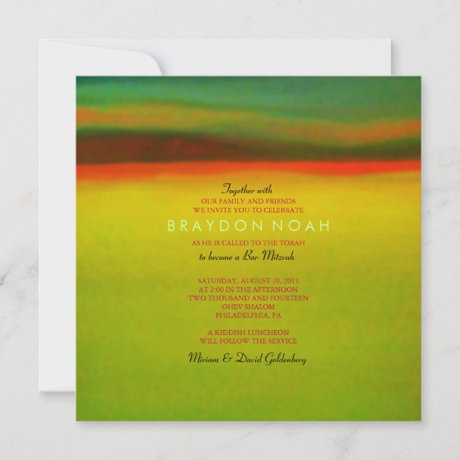 AURORA BOREALIS Bar Bat Mitzvah Einladung (Vorderseite)