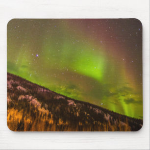 Aurora Borealis Berge Fairbanks Alaska Mousepad