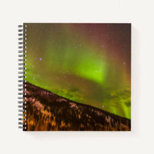 Aurora Borealis Berge Fairbanks Alaska Notizbuch