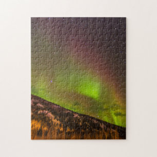 Aurora Borealis   Berge Fairbanks Alaska Puzzle