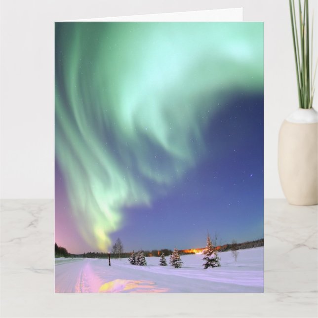 AURORA BOREALIS BIRTHDAY GREETING CARD DANKESKARTE (Vorderseite)