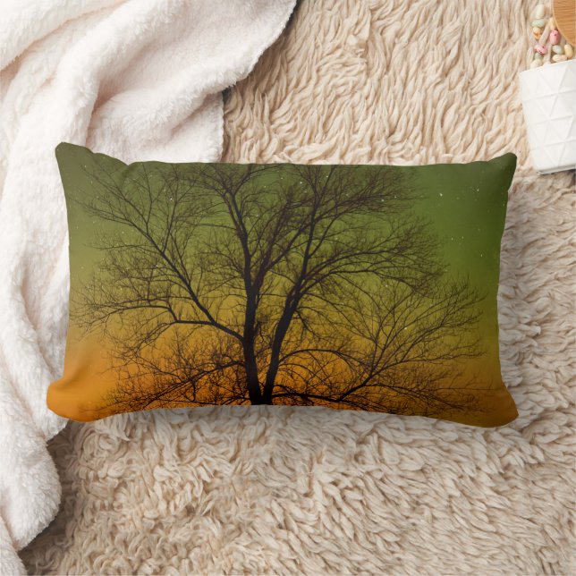 Aurora Borealis & Cottonwood Tree Lendenkissen (Decke)