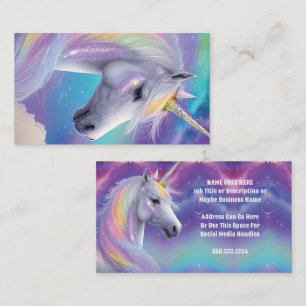Aurora-Borealis-Fantasie-Regenbogen-Glitter-Einhor Visitenkarte