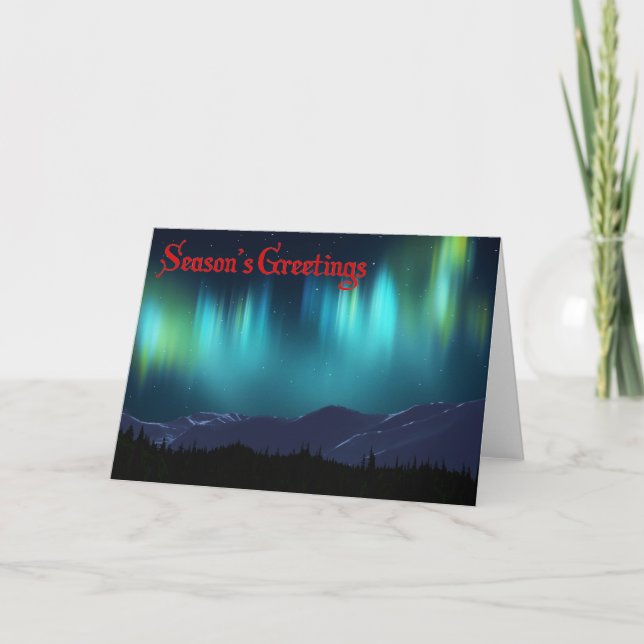 Aurora Borealis Feiertagskarte (Vorderseite)