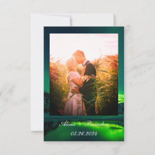 Aurora-Borealis-Foto Hochzeit unter dem Nordlicht Save The Date