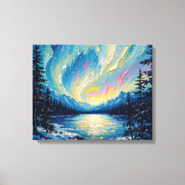 Aurora Borealis Glow Premium Wrapped Canvas Wall A Leinwanddruck
