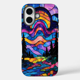 Aurora Borealis Handy-Fall aus gefestigtem Glas iPhone 16 Hülle