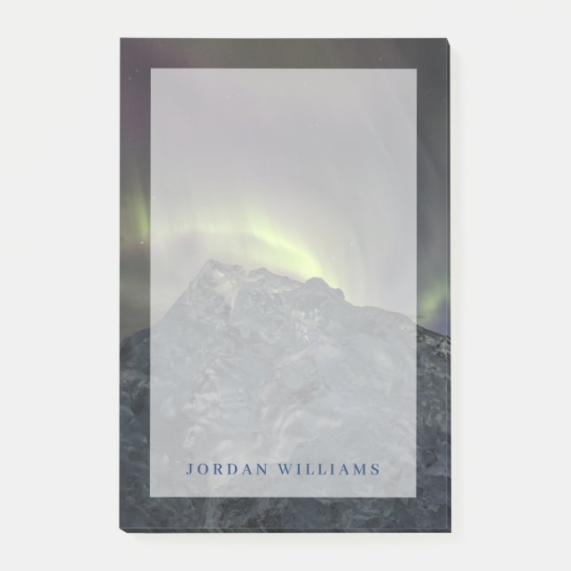 Aurora Borealis | Iceberg Jokulsarlon Island Post-it Klebezettel (Vorderseite)