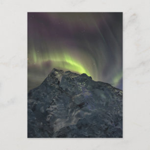 Aurora Borealis   Iceberg Jokulsarlon Island Postkarte