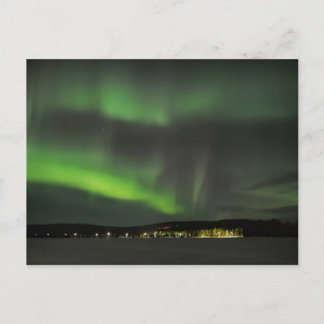Aurora borealis im Himmel Postkarte (Vorderseite)