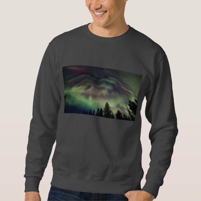 Aurora borealis in finnischem Lappland Sweatshirt (Vorderseite)