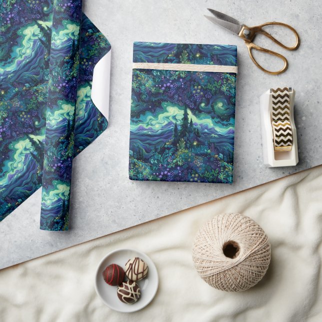 Aurora Borealis: Inuit Myth Tileable Pattern Geschenkpapier (Kunsthandwerk)