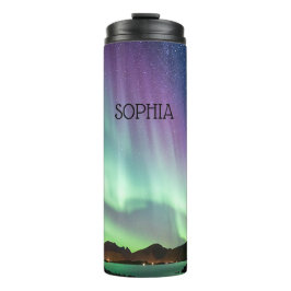Aurora Borealis Lichter personalisiert mit Ihrem N Thermosbecher