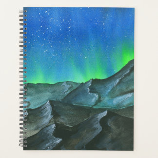 Aurora Borealis Night Sky Aquarell Planer