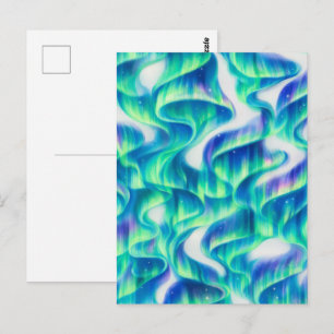 Aurora Borealis Nordlicht Abstractes Muster Postkarte