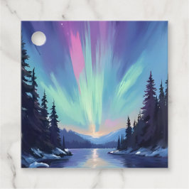 Aurora Borealis | Nordlicht Aquarell Geschenkanhänger