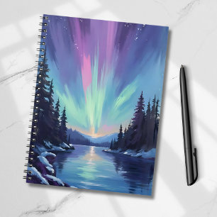 Aurora Borealis   Nordlicht Aquarell Notizblock