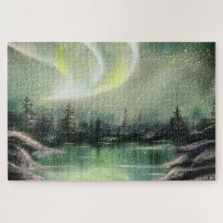 Aurora Borealis Nordlicht-Nachtlandschaft Puzzle