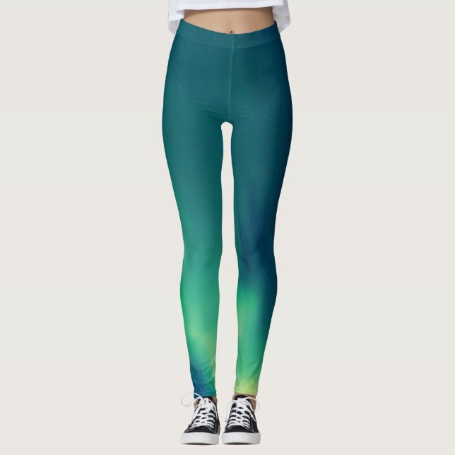 Aurora Borealis Nordlichter Alaska Sky Leggings (Vorderseite)