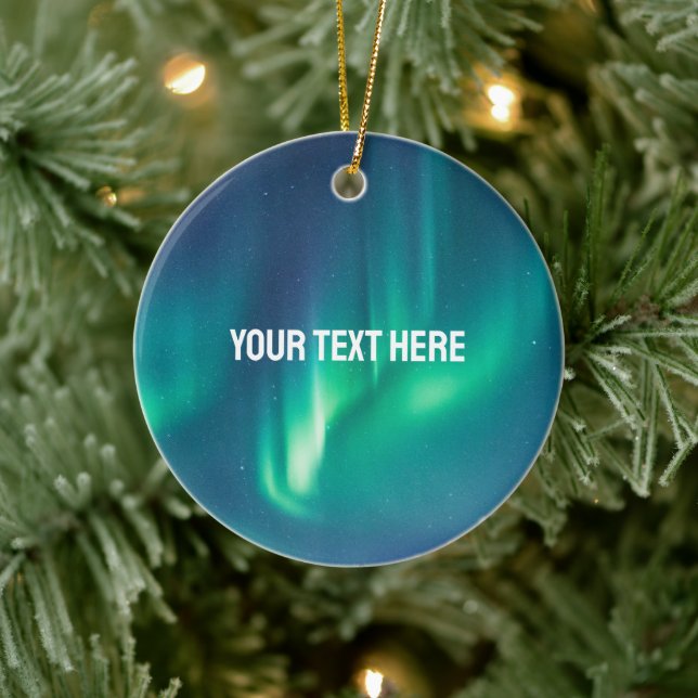 Aurora Borealis Nordlichter arktischer Nachthimmel Keramik Ornament (Baum)
