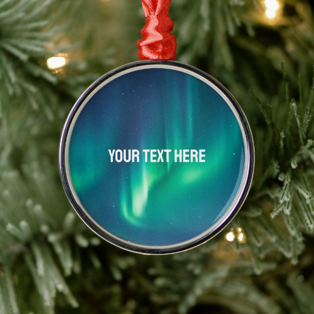 Aurora Borealis Nordlichter arktischer Nachthimmel Ornament Aus Metall (Baum)