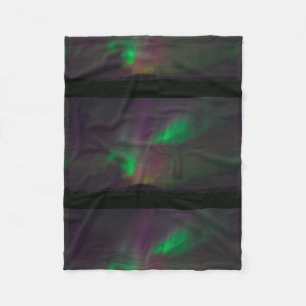 Aurora Borealis Nordlichter Bäume Natur Landschaft Fleecedecke