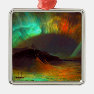 Aurora Borealis - Nordlichter Silbernes Ornament