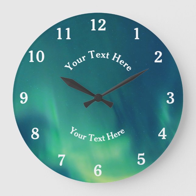 Aurora Borealis Northern Lights Alaska Arktis Große Wanduhr (Vorderseite)