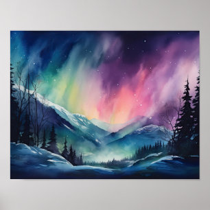 Aurora Borealis Northern Lights Art Print Poster