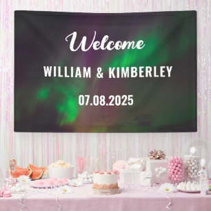 Aurora Borealis Northern Lights Grüne Hochzeit Banner