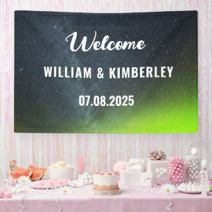 Aurora Borealis Northern Lights Grüne Hochzeit Banner