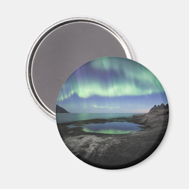 Aurora Borealis Norwegen Magnet (Vorderseite/Rückseite)