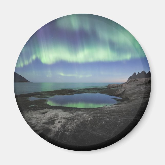 Aurora Borealis Norwegen Magnet (Vorne)